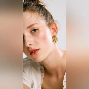 Gold Plated Hoops Dangle Earrings